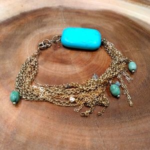 Turquoise and gold bracelet
